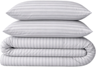 Комплект постільної білизни MirSon Полуторний 143 x 210 17-0600 Stripe White Gray Бязь (2200008048075)