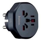 Перехідник Hoco AC6 чорний 2500W 10A 100-250V універсальний для подорожей та дому