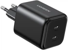 Мережевий зарядний пристрій Ugreen X526 2xUSB-C 45W GaN Fast Charger Black (UGR-65058)