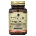 Вітамін D3 Solgar (Vitamin D3) 25 мкг (1000 МО) 180 капсул (SOL-03311)