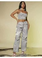 Костюм(топ,брюки) SHEIN L Сірий sz2306154386698919