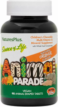 Витамины для детей Natures Plus (Children's Multi-Vitamin Animal Parade) 90 жевательных конфет со вкусом апельсина NAP29974