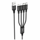 Кабель USB Hoco X76 4 в 1 2A длина 1м Micro USB Lightning Type-C черный ABS пластик