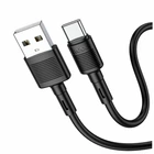 Кабель USB Type-C Hoco X83 1м 3А чорний для заряджання та передачі даних з PVC із захистом від зламів