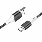 Кабель USB Type-C 3A 1м силиконовый черный для зарядки и синхронизации Borofone BX79