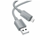 Кабель USB Micro 2.4A 1м серый Hoco X107 пластик