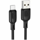 Кабель USB Micro 2.4A 3м силіконовий чорний для заряджання та передачі даних Borofone BX113