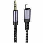 Кабель Aux Borofone BL24 Lightning 1м серый алюминиевый для подключения наушников к iPhone и iPad