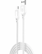 Кабель USB Micro 2.4A 1м нейлоновий білий для заряджання та синхронізації XO NB235 Zebra