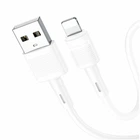 Кабель USB Lightning Hoco X83 1м 2.4А белый для зарядки iPhone iPad из ПВХ с медным сердечником