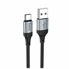 Кабель USB Type-C 3A 1м черный нейлоновая оплетка Hoco X102 для зарядки и синхронизации