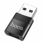 Переходник USB Male to Type-C Female 60W 3A 5V 0.02кг ABS пластик Hoco UA17 Черный