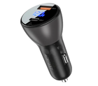 Автомобильное зарядное устройство для ACEFAST B6 63W металлический корпус USB-A USB-C с цифровым дисплеем, Черный (B6)
