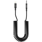Кабель AUX Proove Steel Spring Lightning to 3.5 (ACSS00005101), 0.45–1 м пружинный, усиленные разъемы, TPU, черный