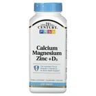 Кальцій, Магній, Цинк та Вітамін D3, Calcium Magnesium Zinc + D3, 21st Century, 250 таблеток