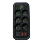 Мережевий фільтр-подовжувач 6 розеток 4 USB-A + 2 USB Type-C 5 метрів чорний