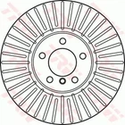 Гальмівний диск TRW DF6003S BMW 6 Series, 5 Series 34116766871, 34116779467, 6766871