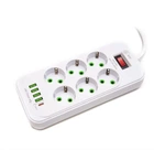Мережевий фільтр подовжувач D6 6 розеток USB Type-C PD зарядна станція 3 м
