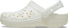 Подростковые сабо для девочки Crocs Classic Floral Cut Out Clog 37-38 J5 Белые ( 210943-0WV)
