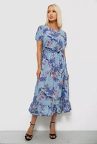 Сукня жіноча з принтом софт, колір блакитний, 257R8070-1 розмір L-XL