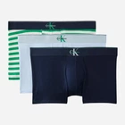 Набор трусов боксером мужских хлопковых Calvin Klein NB4472(Mardi Gras Multi) L 3 шт Темный синий/Голубой/ Зеленый с белым (199156206401)