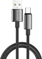Кабель USB-Type-C 2м ColorWay (zinc alloy braided) 3А, чорний (CW-CBUC099-BK)