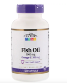 Риб'ячий жир з омега-3 21st Century (Fish Oil) 1000 мг 120 капсул CEN22872