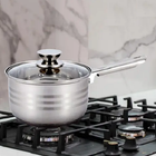 Ковш из нержавеющей стали с капсульным дном UNIQUE UN-5051 0.8 л с крышкой Silver