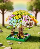 Микро-конструктор "Радужный домик на дереве" - constructor Sakura Rainbow Tree House (66006), 500+ деталей