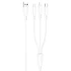 Кабель BOROFONE BX71 3-in-1 charging cable (iP+Micro+Type-C) White (6974443384550)