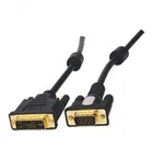 Кабель Atcom (16143) VGA-DVI-I(24+5) с 2-мя фер. кільцями 1.8м чорний