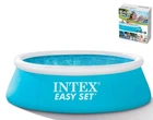 Надувний басейн Intex Easy Set 28101, 183 x 51 см, швидке встановлення за 15 хвилин, наливний круглий на 886 л, блакитний