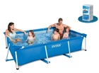 Большой каркасный бассейн Intex 28271, размер 260х160х65 см, 2300 л, прочный металлический каркас, сливной клапан, чаша из трехслойного ПВХ, голубой