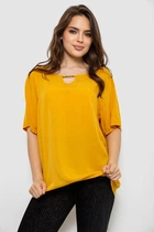Блуза женская однотонная, цвет горчичный, XL-XXL, 244RM208