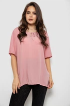 Блузка жіноча однотонна, колір пудровий, XL-XXL, 244RM207