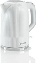 Електрочайник Gorenje 1.7л, Strix-контроль, білий матовий (00109477)