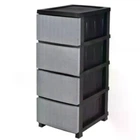Комод пластиковый R-Plastic на 4 яруса серо-черный