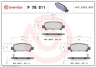 Колодки гальмівні BREMBO P78011 Subaru Legacy, Impreza, Forester, Outback 32006220, 26696FC020, 26696FC002