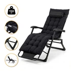 Розкладне крісло ліжко з подушкою LEOBRO до 150 кг Чорний (LB-FCB-G1-BLK)