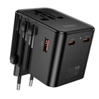Мережевий зарядний пристрій Hoco AC31, USB/2 Type-C, PD 25W, black