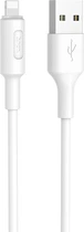 Кабель Hoco X25 USB to iP 2A, 1 м, PVC, PVC connectors White (6957531080114)