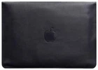 Кожаный чехол-конверт для ноутбука MacBook Air 15 из натуральной кожи краст на магнитах защитный, темно-синий 58797