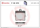Комплект гальмівних колодок BREMBO P50072 Mercedes C-Class, E-Class A0024207420, A003420272037, 5126300AA