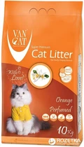 Бентонитовый наполнитель Van Cat Orange для туалета кошек комкующийся 0.5-2.25 мм с Апельсином 10кг (55447)