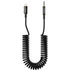 Кабель AUX Proove Steel Spring Lightning to 3.5 (1м) черный