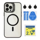 Чехол TPU+PC+Metal Stand Case with MagSafe and Camera Lenses для iPhone 12 Pro Max Black