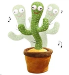 Розмовляючий танцюючий кактус з підсвічуванням Dancing Cactus tiktok 32 см на акумуляторі, співаючий, повторюшка