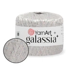 YarnArt Galassia, Белый №5826 - пряжа с микропайетками, 25 г / 112 м, декоративная блестящая нить для одежды и аксессуаров