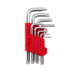 Набір ключів torx "зірочка" INTERTOOL 9шт, короткі, Т10-Т50, CrV (32485)