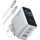 Сетевое зарядное устройство Anker 100W 3-Ports GaN Charger with Smart Display and USB-C Cable - Silver (B121BG41)
